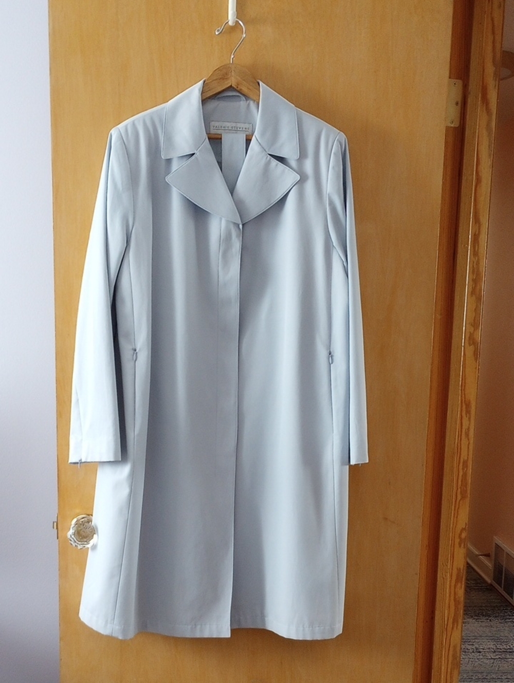Valerie Stevens Pale Blue Trench Coat